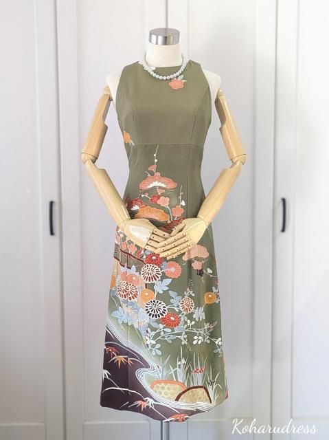 3114 着物　リメイク　ドレス　ワンピース 3114 着物 リメイク ドレス ワンピース