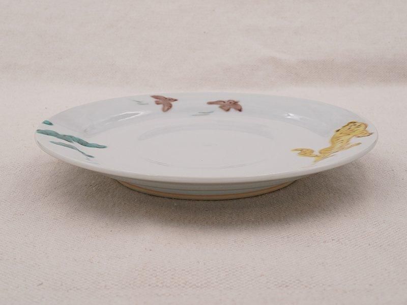 中町いずみ 色絵松と虎 5.5寸リム皿 | 九谷焼 | 東京 南青山の和