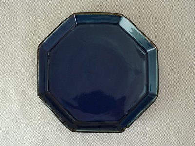 九谷青窯　瑠璃　八角皿