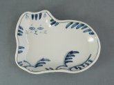 九谷青窯　トラ猫　猫型皿
