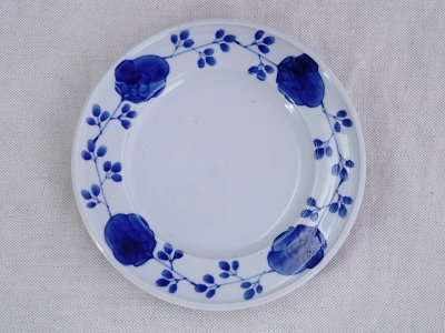 九谷青窯　バラ繋ぎ　6.5寸皿