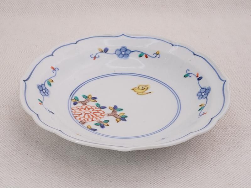 中町いずみ 色絵花鳥 輪花皿 | 九谷焼 | 東京 南青山の和食器専門店