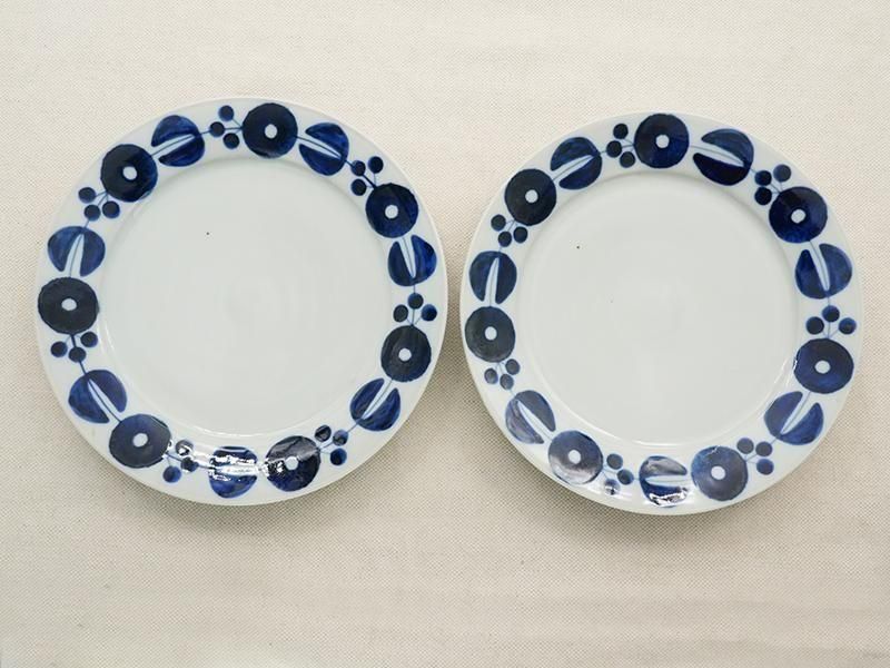 神戸　九谷焼 4.2号皿揃 古九谷風