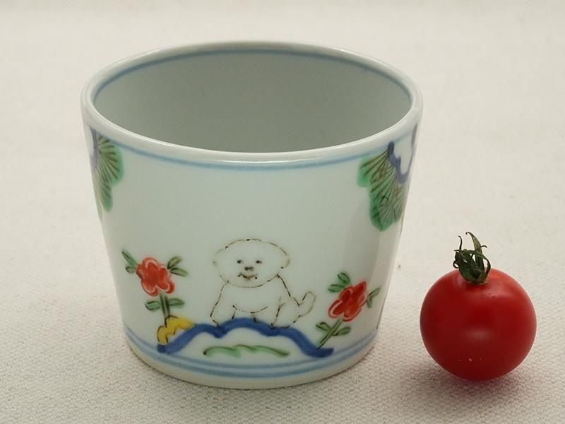 堀畑蘭 色絵松と白犬 フリーカップ | 九谷焼 | 東京 南青山の和食器