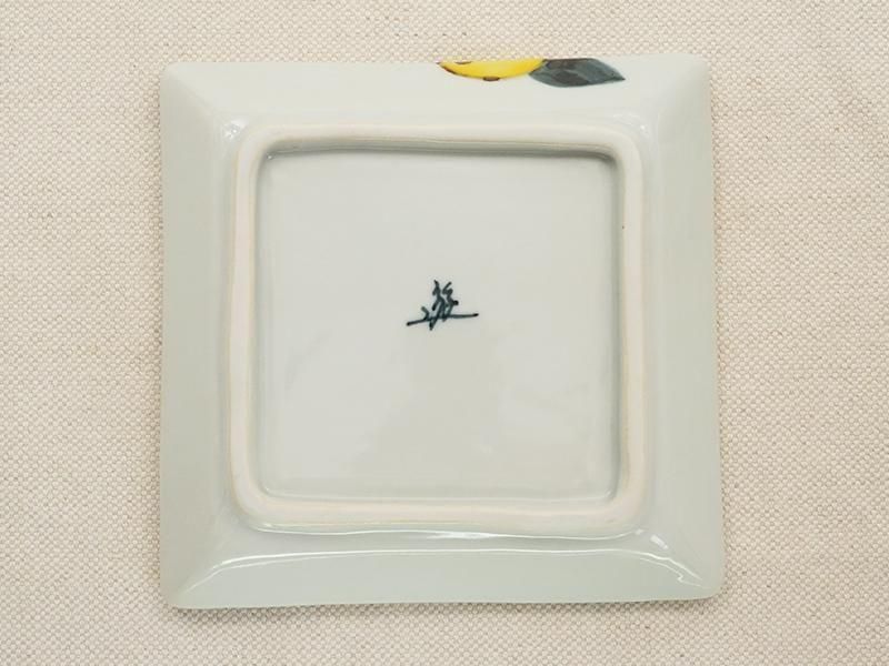 徳永遊心　色絵みかん　プレート　取皿　正角皿　限定　レア 徳永遊心窯 色絵みかん 隅切長角皿 - 作家ものの器と生活雑貨 on