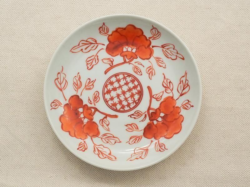 樋山真弓 赤絵折枝花紋 5寸皿 | 九谷焼 | 東京 南青山の和食器
