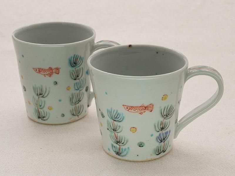 高橋宏彰 色絵水草魚紋 マグカップ | 九谷焼 | 東京 南青山の和食器