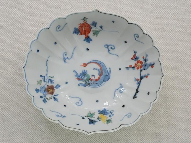 アヤベシオリ 色絵唐子龍紋 楕円中鉢 | 九谷焼 | 東京 南青山の