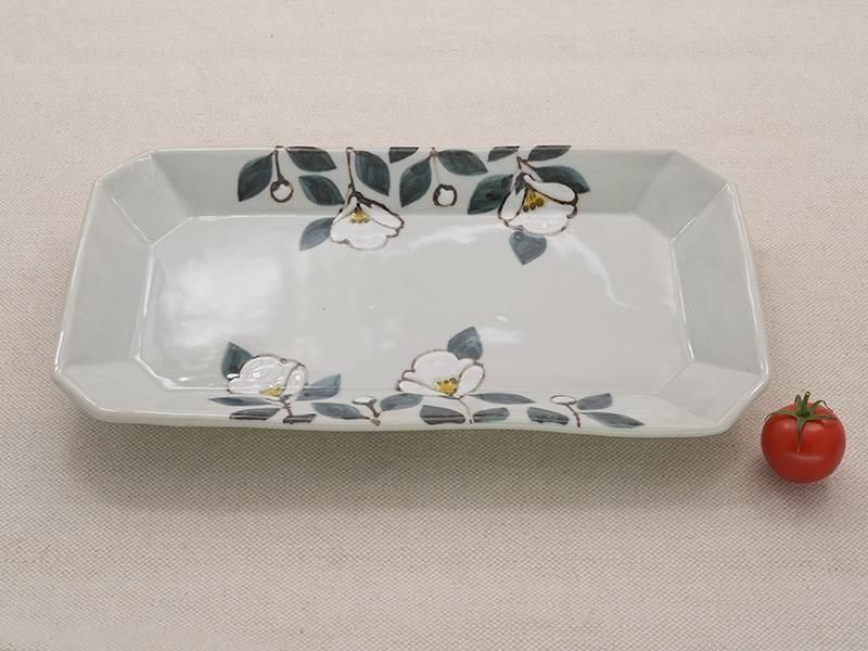 徳永遊心 色絵菊角皿 5点 九谷青窯 - 徳永遊心 色絵菊5