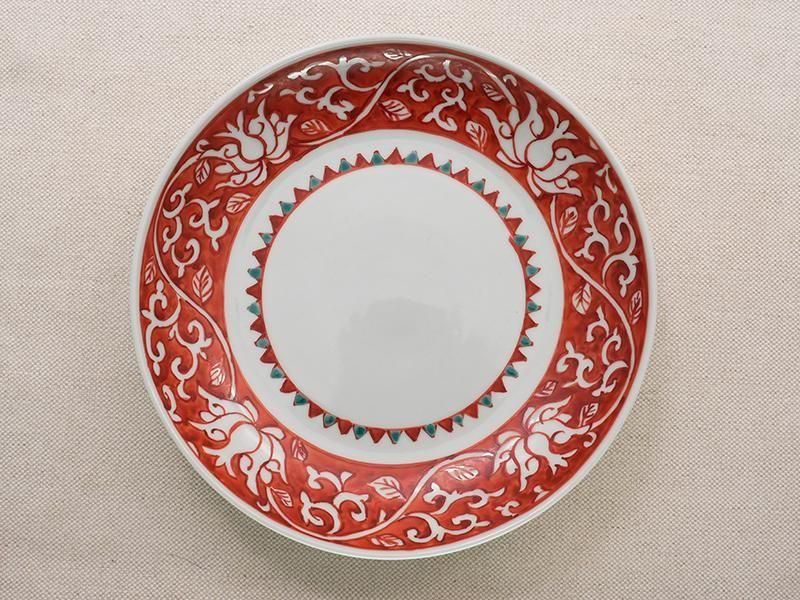 樋山真弓 赤絵花唐草 7寸皿 | 九谷焼 | 東京 南青山の和食器専門店