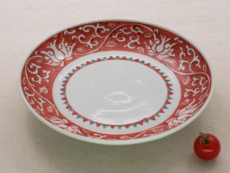 樋山真弓 赤絵花唐草 7寸皿 | 九谷焼 | 東京 南青山の和食器専門店