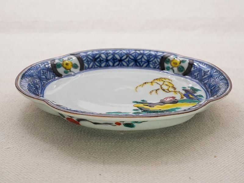 樋山真弓 色絵柳下小休憩木瓜皿 黄 | 九谷焼 | 東京 南青山の和食器