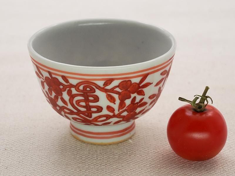 樋山真弓　染付 輪花5寸鉢 + 赤絵7寸鉢 2点セット 樋山真弓 赤絵寿字紋 杯 | 九谷焼 | 東京 南青山の和食器専門店 うつわ