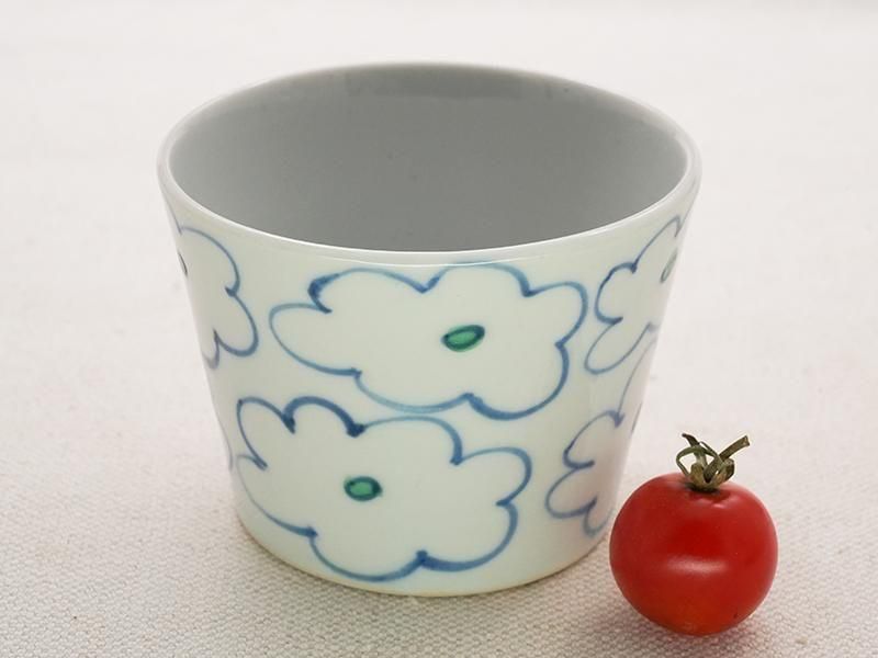 堀畑蘭 色絵花曇 蕎麦猪口 青 | 九谷焼 | 東京 南青山の和食器専門店