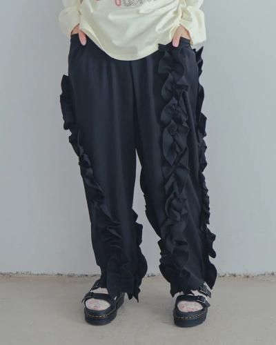 unica/ユニカ アシメフリルパンツ(ブラック) - 大人カワイイ雑貨店