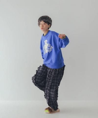 unica/ユニカ チェックアシメフリルパンツ(ブラック) - 大人カワイイ