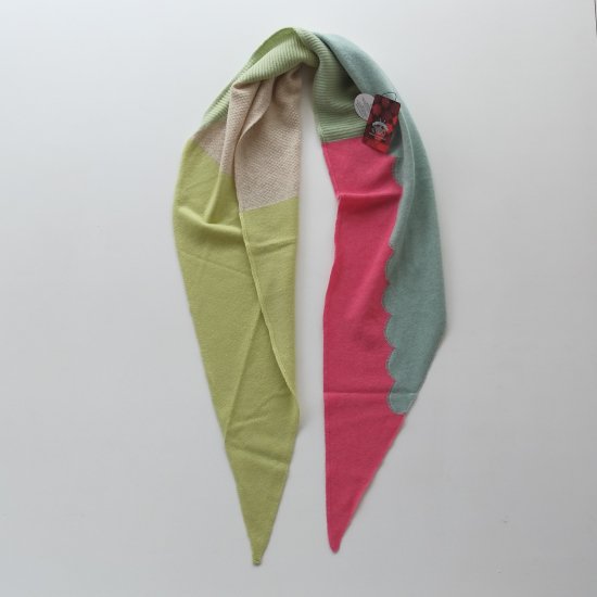 Hikaru Noguchi - Rhombus scarf （ライトグリーン＆チェリー）