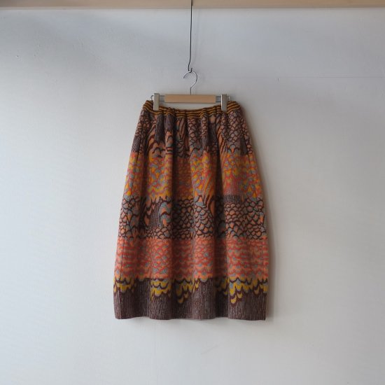 Hikaru Noguchi-double jacqurad skirt | ブリック＆オレンジ 