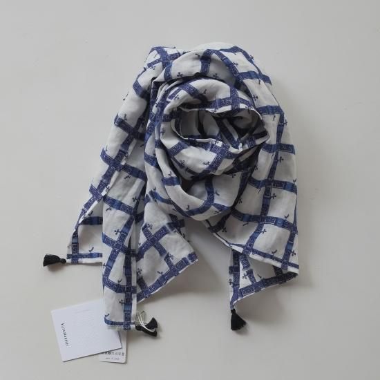 kijinokanosei-1.8m scarf fluffy WHT/BL