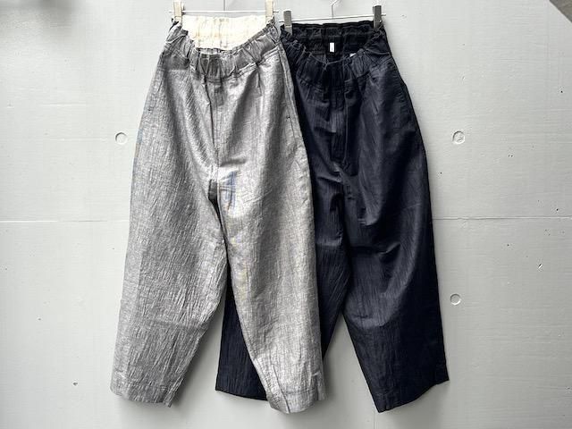 FIRMUM パンツ FIRMUM フィルマム 「リネン＆コットン・ピンチェック素材ワイド