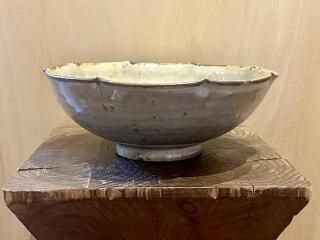 山の口焼・7寸高台輪花鉢