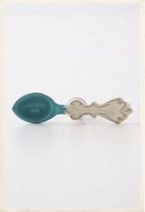 小さなスプーンの形のノブ 水色、黄色、緑・DIY knob spoon 