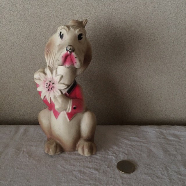 ベルギー 犬 ビンテージ ラバードール 犬の支配人 bergium vintage squeaky toy dogヨーロッパ蚤の市 ピーパチアンティーク  PIPACS－ANTIQUES