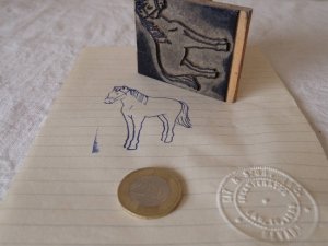 アメリカの古い教材ハンコ ポニー 子馬 usa vintage stamp seal pony