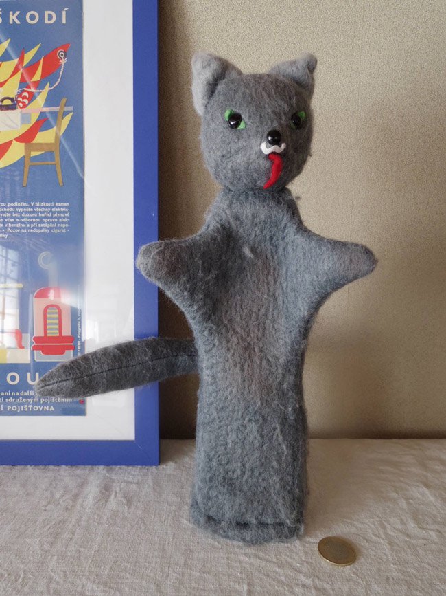 チェコ パペット（手人形） 狼 オオカミ czech puppet wolf vintage ヨーロッパ蚤の市 ピーパチアンティーク  PIPACS－ANTIQUES