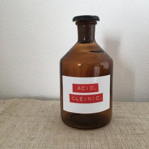 ハンガリー 医療系 薬瓶 大 hungary medicine bottle brown big