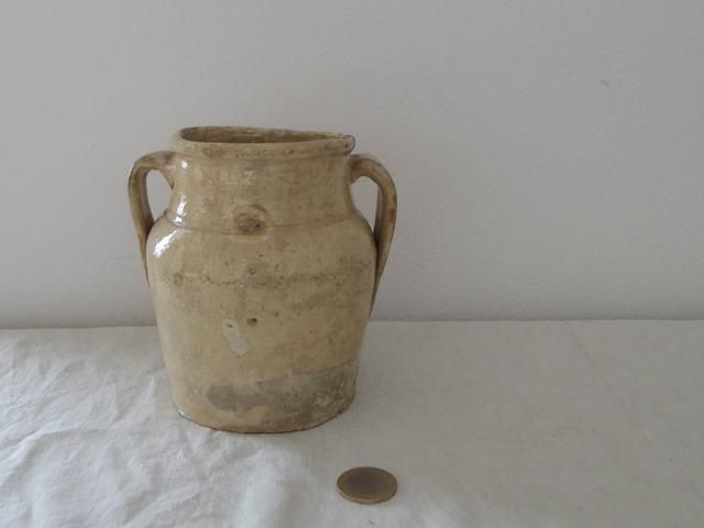 イタリア 取手のついた壺 陶器 花瓶 Italia pottery jar vase