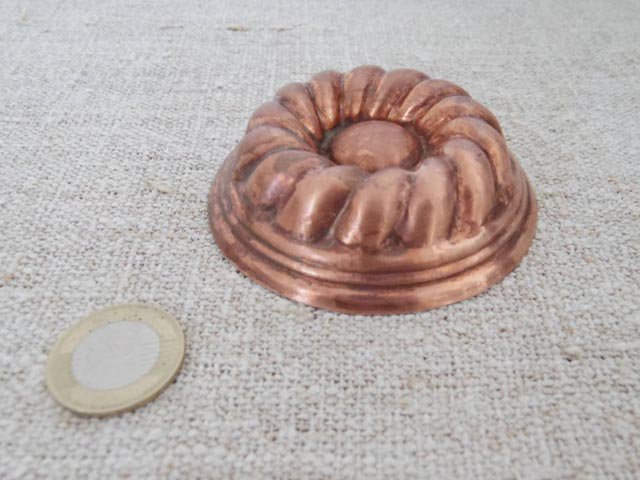 銅 焼き菓子型 ミニ クグロフ ねじれ菊 リース 1・Copper Mold Mould 