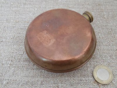スウェーデン 銅 丸型 スキットル フラスク  Sweden copper hip flask skittle