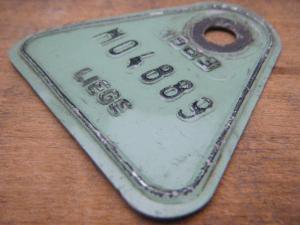 ɥ¤λ  ٥륮 Liege ᥿ץ졼ȥ ڥѡߥȥ꡼ 1983 M04889VINTAGE metal plate tag Belgium