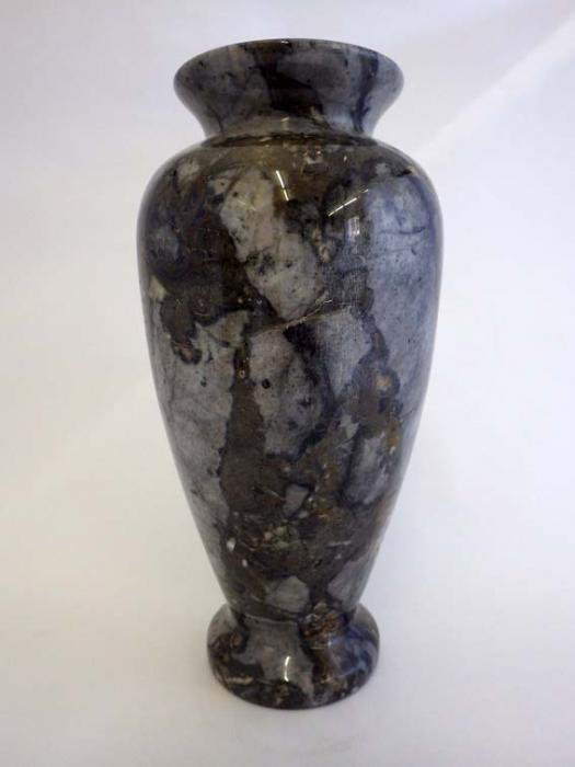 花瓶直径10センチ大理石の花瓶 - 花瓶・フラワースタンド