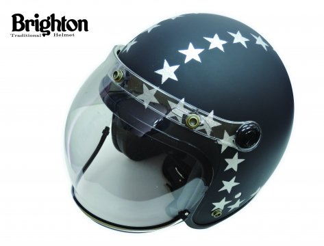 PREMIER Flake Handmade Helmet Maximumシールド付き Star Mat Black -  ジェットヘルメット・シールド・バイザー等バイク用品 - ヒートグループ