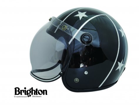 PREMIER Flake Handmade Helmet Maximumシールド付き Rail Star Glossy Black -  ジェットヘルメット・シールド・バイザー等バイク用品 - ヒートグループ