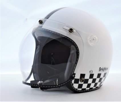 Brighton Traditional Helmet WH/CH　ﾌﾞﾗｲﾄﾝﾄﾗﾃﾞｨｼｮﾅﾙﾍﾙﾒｯﾄホワイトチェック -  ジェットヘルメット・シールド・バイザー等バイク用品 - ヒートグループ