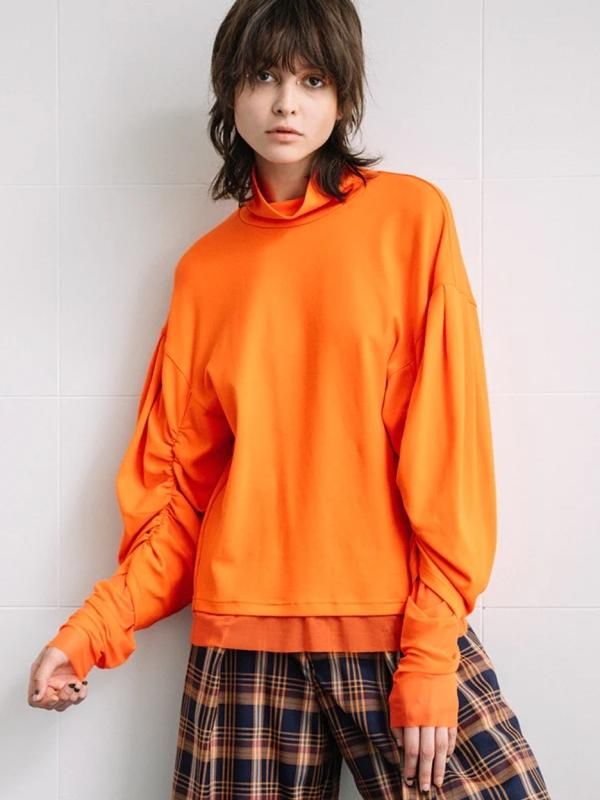 [AULAAILA] GATHER SLEEVE PULLOVER