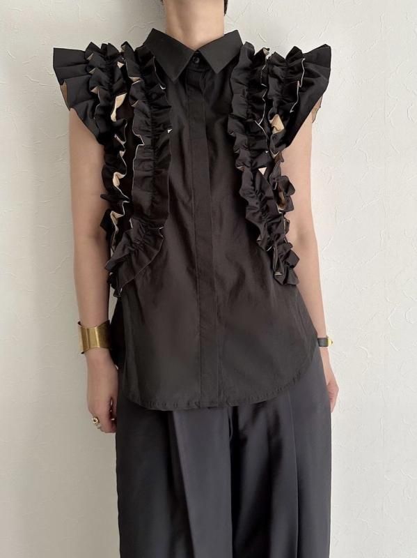 UN-SOPHIE] W frill no sleeve blouse - ADDRESS Online Store