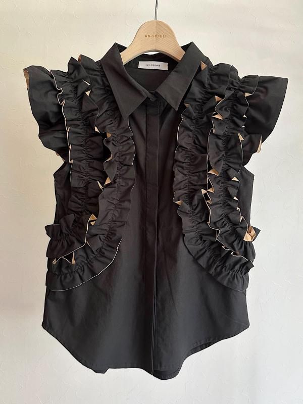 [UN-SOPHIE] W frill no sleeve blouse