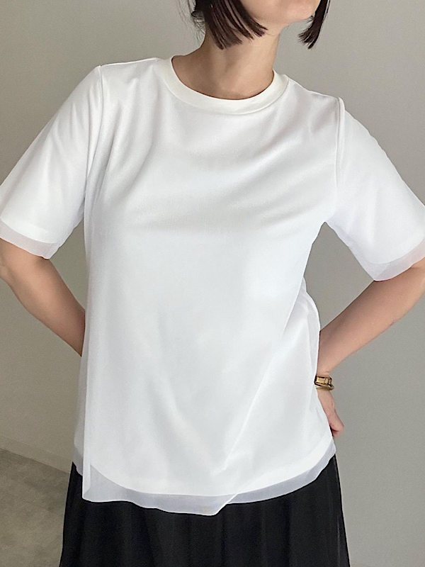 [UN-SOPHIE] チュールレイヤードTシャツ