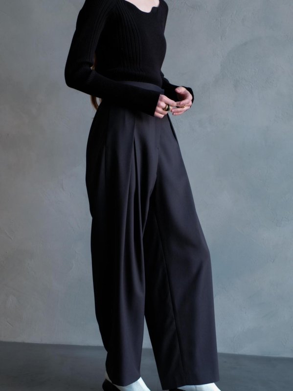 [UN-SOPHIE] ڻĤϤDOUBLE TUCK WIDE PANTS