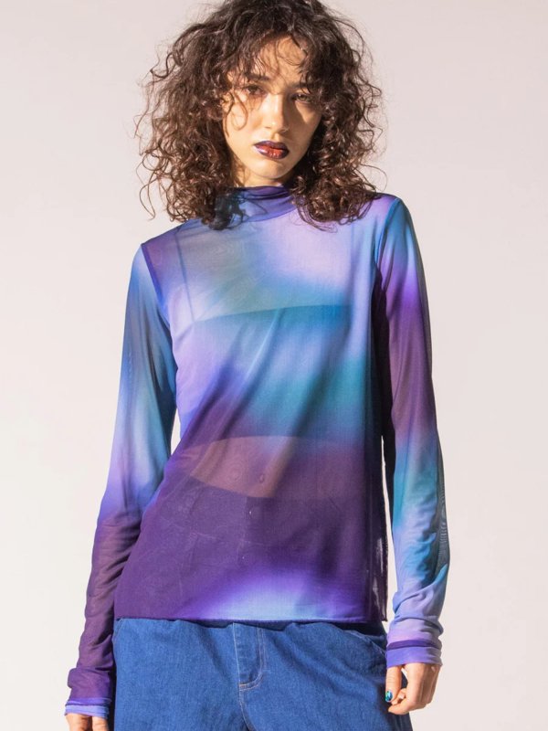 AULA AILA]SHEER PRINT TOPS - ADDRESS Online Store