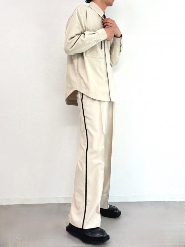 EKAT (UNISEX)] EMBROIDERY SIDE LINE PANTS / BEIGE - ADDRESS