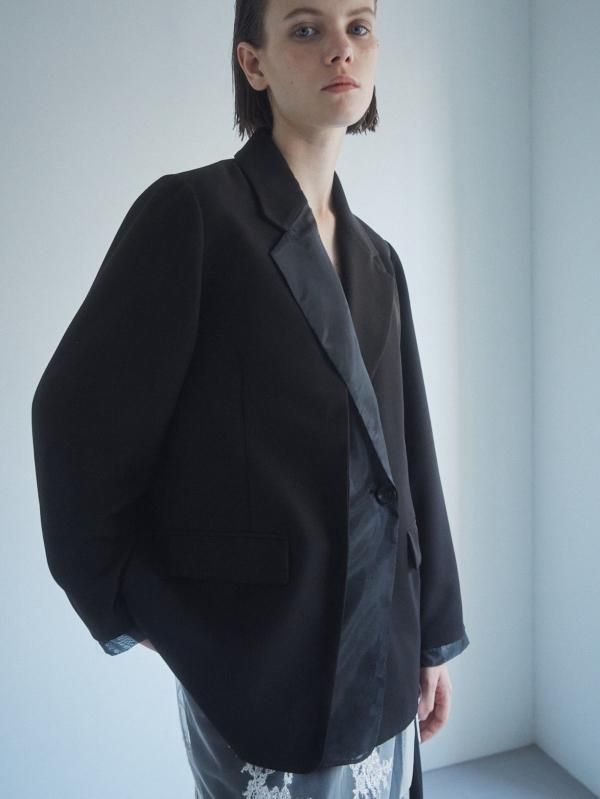 残り僅か [UN-SOPHIE] ORGANDY TAILORED JACKET / BLACK