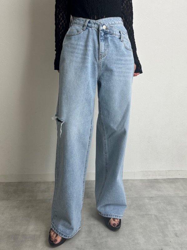 [UN-SOPHIE]WAIST LAYERED DENIM / BLUE