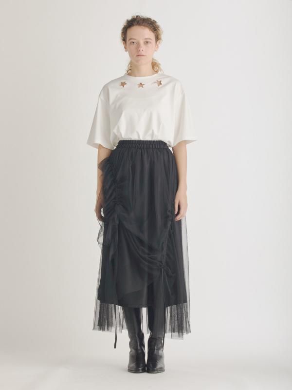 [UN-SOPHIE]  TULLE DRAPE SKIRT