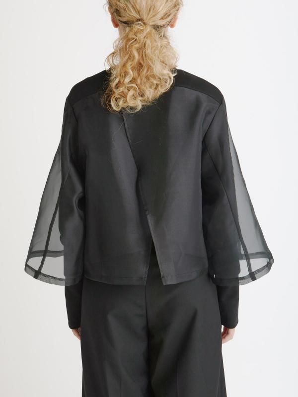 [UN-SOPHIE] Back organdy layered cardigan