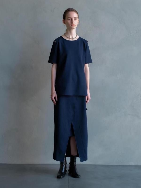 [UN-SOPHIE]  WAFFLE SLIT SKIRT